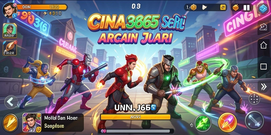 Tampilan gameplay seru CINA365 dengan tantangan Arcade yang menarik.