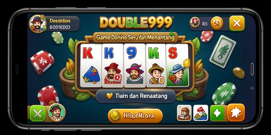 Tampilan menarik dari permainan domino di DOUBLE999.