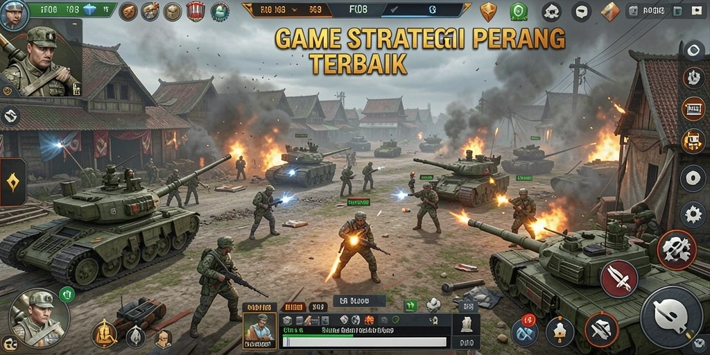 Tampilan menarik gameplay strategi perang di F08.