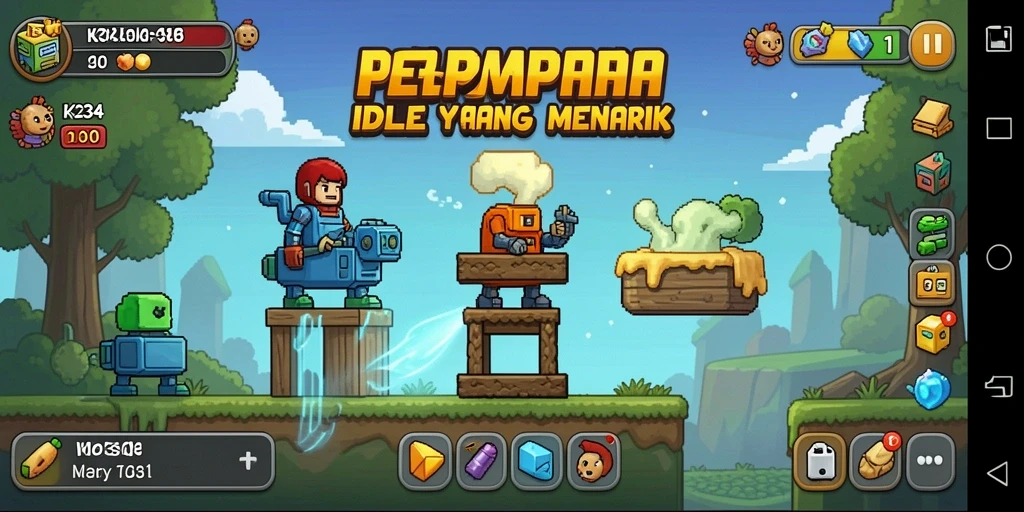 Screenshot dari gameplay K234 yang menampilkan aksi Idle yang seru.