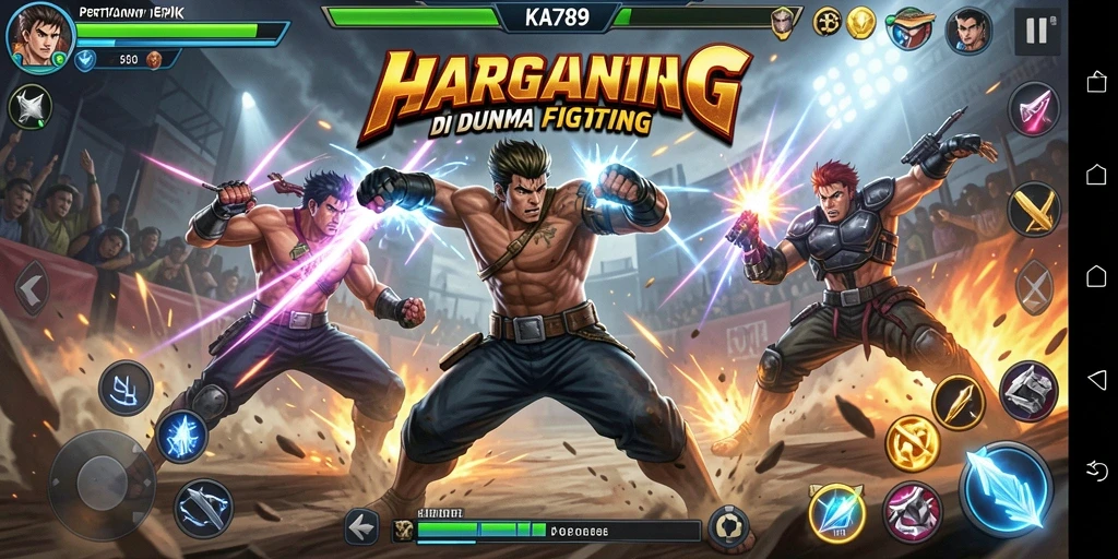 Screenshot gameplay KA789, menunjukkan pertarungan seru antar karakter.
