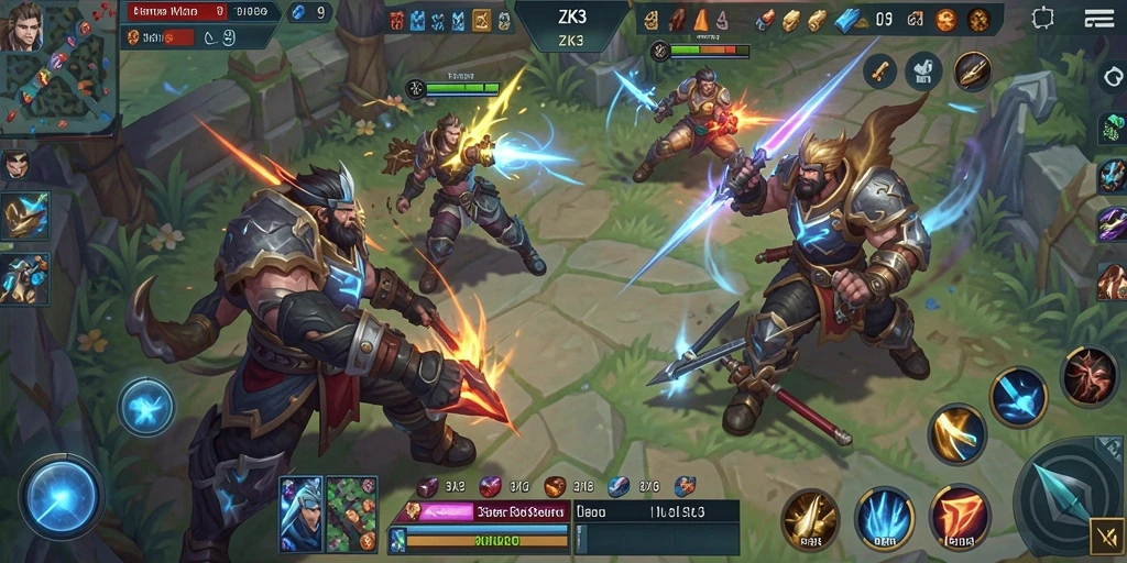 Tangkapan layar aksi intens di arena pertempuran ZK3.